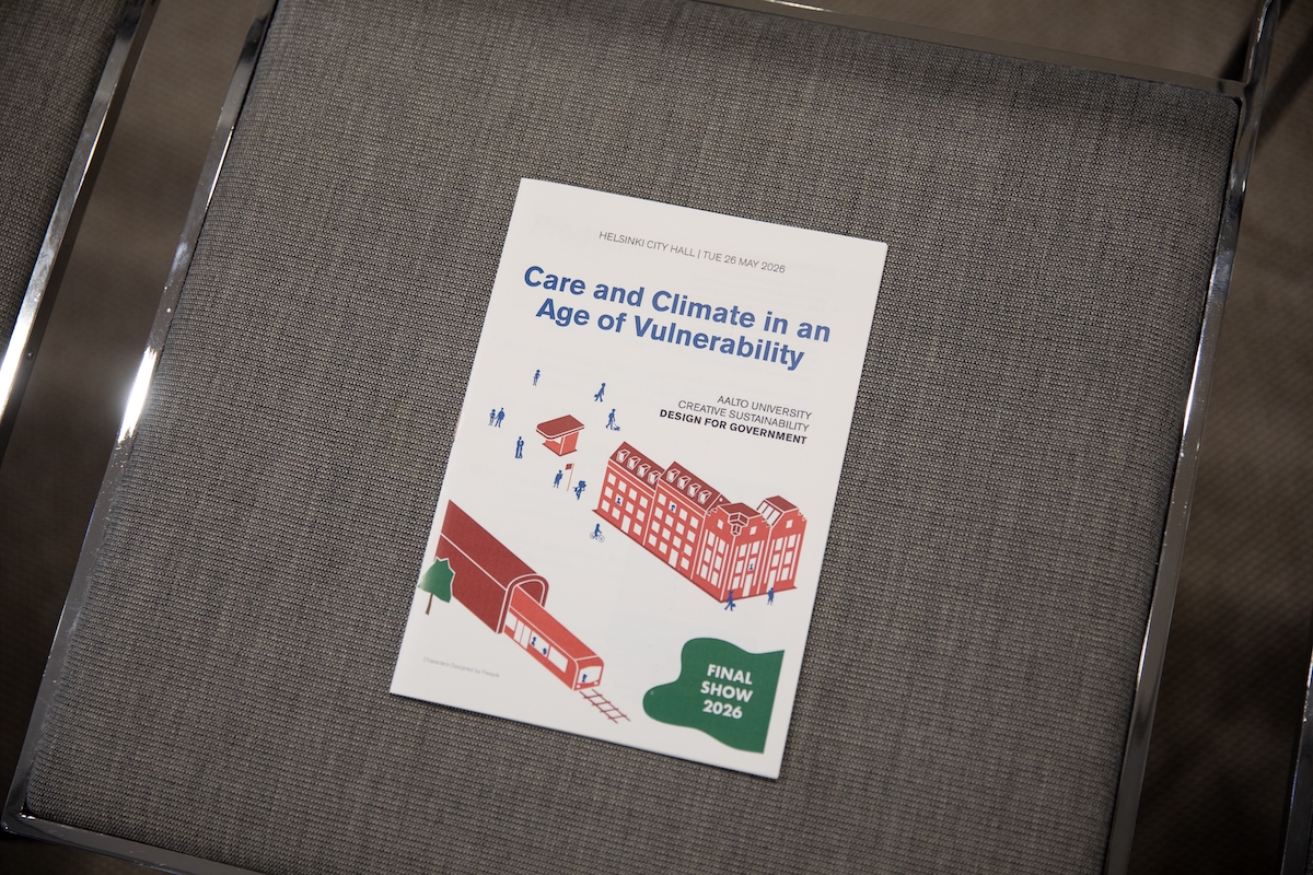 Design for Government 2026 flyer on a chair